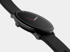 修复了表圈和电池的PEBBLE ROUND 2手表