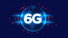 6G 科技主题视觉：地球与光效结合的未来通信概念设计