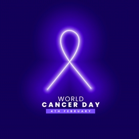 霓虹紫带：世界癌症日的公益倡导视觉