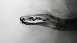 玄鳞幽影：黑白镜头下的蛇之冷峻肖像