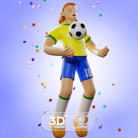 桑巴锋线：巴西队 10 号球员的 3D 欢庆时刻