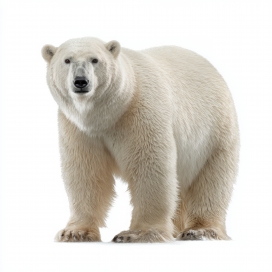 冰原巨兽：北极熊的纯白背景特写呈现