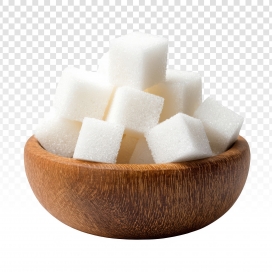 木碗凝霜：方糖块的纯净质感视觉呈现