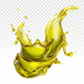 金漾流弧：食用油液滴飞溅的动态视觉呈现