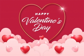 金框心韵 - 情人节红金浪漫素材