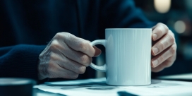 静享暖饮 - 冷调氛围下的晨读时刻