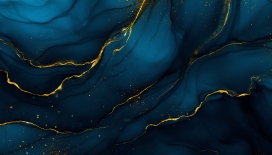 鎏金沧澜 - 蓝金流体艺术视觉