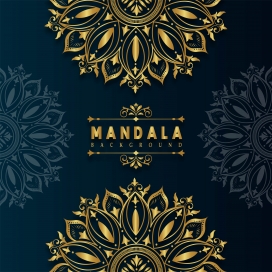 鎏金曼陀罗-深蓝背景下的奢华装饰艺术