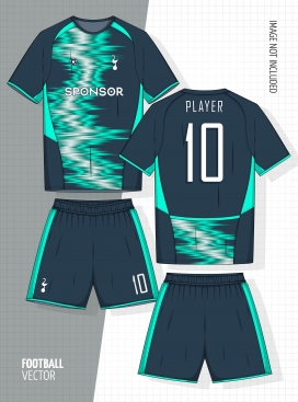 电光绿纹-热刺足球服设计模板