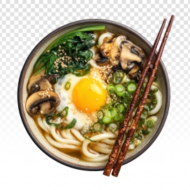 暖汤鲜面-日式乌冬面美食特写