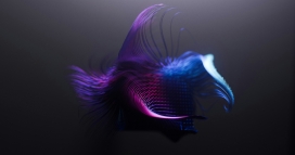 幻彩流体粒子艺术 赛博科技感数字视觉