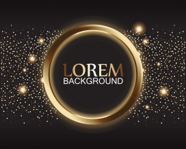 黑金鎏金圆环 奢华庆典背景