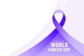 世界癌症日 紫丝带公益海报