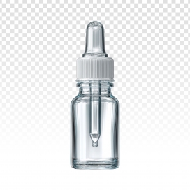 高清免抠透明玻璃滴管瓶美妆包装素材