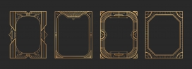 Art Deco 风格金色几何边框矢量设计素材