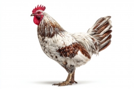 高清白底公鸡特写动物摄影素材