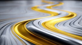 金银流体艺术 - 奢华质感抽象设计图