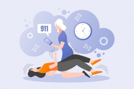 急救响应场景 - 医疗应急科普矢量插画素材