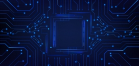 蓝色科技电路板 - 未来感芯片背景设计素材