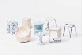 UR Stool Series -水磨石金属框架家具 - 现代极简家居设计素材合集