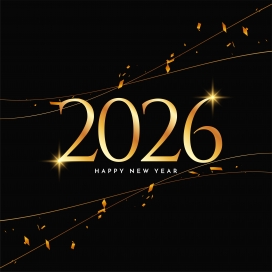 2026 黑金新年 - 奢华节日祝福海报模板