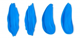 克莱因蓝颜料笔触排列 丝滑肌理呈现艺术质感美学