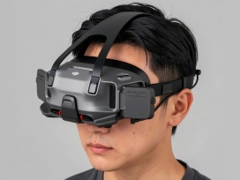 可使用折叠天线面板来固定信号接收的DJI FPV概念护目镜