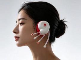 外星人般的耳机，能在耳朵听不见的情况下，直接在你的脸上播放音乐