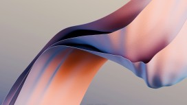 粉蓝渐变流动曲面 3D 抽象布料艺术背景