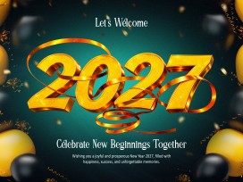 鎏金 2027 新年海报，共赴崭新美好的新年开端