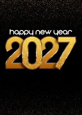黑金闪粉质感 2027 新年海报设计