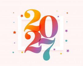 渐变艺术字 2027 新年创意设计素材