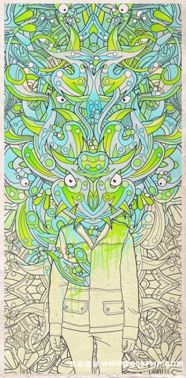 mixmasterangel线条插画作品欣赏