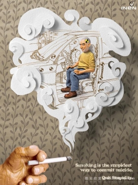 国外INEN癌症预防中心平面广告设计