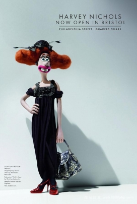 Harvey Nichols 卡通人物形象平面广告设计