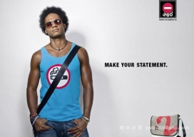 欧美360°斜跨背包平面广告设计