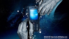 欧美09年最新手机动感线条插画