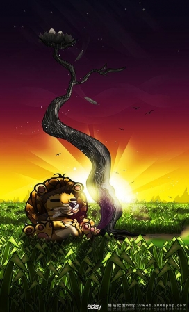 国外数字流线动感色彩丰富插画